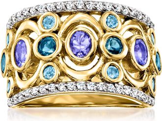 Ross-Simons Multi-Gemstone Ring in 18kt Gold Over Sterling