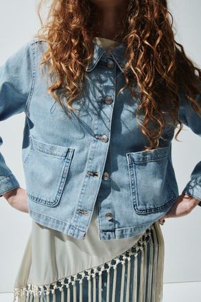 H&M Denim jacket in Light Denim Blue at Nordstrom, Size Xx-Large