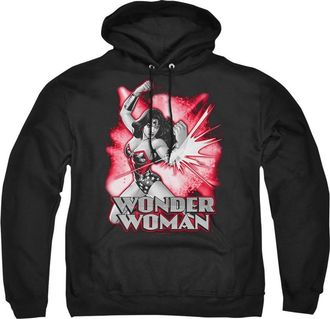 Gildan Justice League of America Wonder Woman Red & Gray Adult Pull Over Hoodie / Hooded Sweatshirt