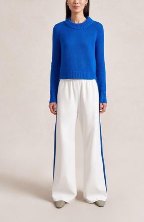 La Ligne Side Stripe Colby Pant in Ivory/cobalt at Nordstrom, Size X-Large
