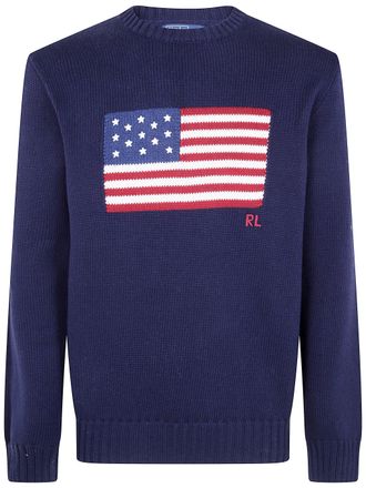Ralph Lauren Sweater Embroidered Flag Embroidered Long Sleeve Pu