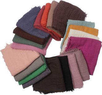 Generic Scarfs for Women Crimp Crinkle Hijab Scarf for Women Abaya Head Scarf Neck Scarf turban head wrap for women Muslim Turquoise Color Hijab Scarf