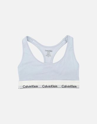 Calvin Klein Womens Modern Logo Unlined Bralette, Plein Air Blue - Size: 18/16