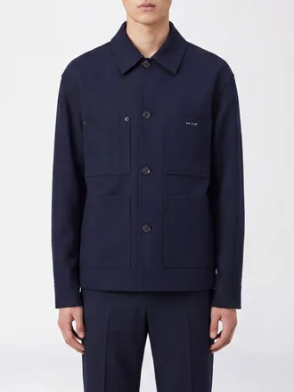Wooyoungmi Cappotto corto monopetto in pura lana con tasche a toppa