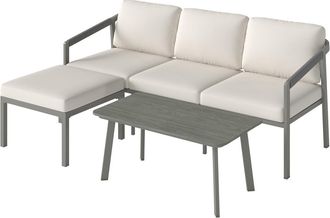 OUTSUNNY Muebles de jard&iacute;n 178x130x69 cm marr&oacute;n y beige