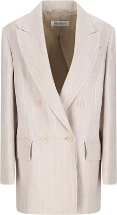 Max Mara Blazers, female, Beige, L, Stylish Gerla Jacket for Women