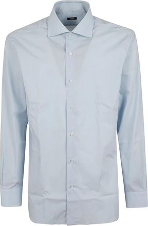 Barba Neck Shirt - Heren - Zakelijke Overhemden - Blauw - 4XL - Katoen - Overhemden