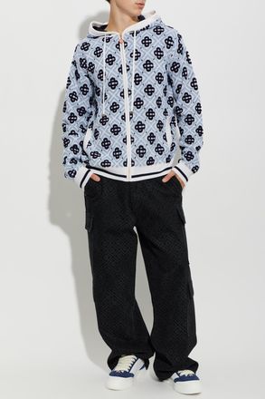 Casablanca Wool Cardigan With Hood, Mens, Blue