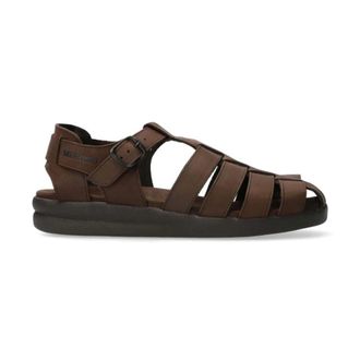 Mephisto Donkerbruine herensandaal - Heren - Sandalen - Bruin - 40 EU - Leer - Schoenen