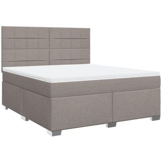 vidaXL Cama Box Spring Con Colch&oacute;n Tela Gris Taupe 180x200 Cm Vidaxl