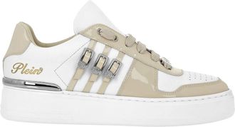 Philipp Plein Low Top Sneakers Belts Skull - Dames - Sneakers - Beige - 35 EU - Leer - Schoenen