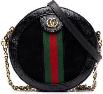Gucci Pre-owned Gucci Mini Suede Web Ophidia Round Crossbody Ladies 46PKNCZSLPCOQ9NI