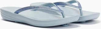 FitFlop Womens FitFlop Iqushion Sparkle Womens Cloudy Blue Flip Flops - Size: 8