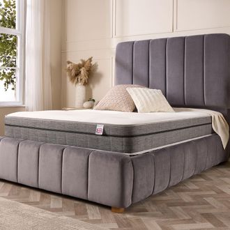 Aspire Home Accents Memory Foam Tufted Bonnell Spring Mattress in White | Size: King