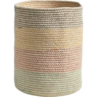 Nearly Natural 12-in Handmade Natural Cotton Multicolored Woven Basket Planter at Nordstrom