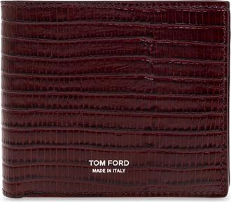 Tom Ford Accessoires, Heren, Rood, ONE Size, Leer, Klassieke Portemonnee