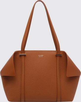 Ferragamo Borsa tote medium Ferragamo in pelle a grana con risvolti