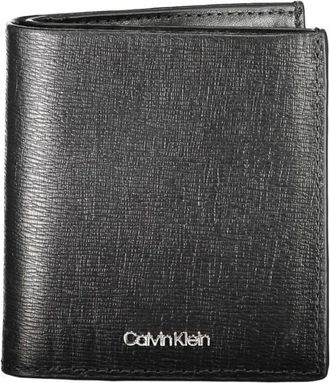Calvin Klein Leren Portemonnee - Heren - Portefeuilles - Zwart - ONE Size - Leer - Accessoires