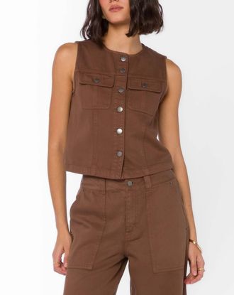 Velvet Heart Britton Button-Up Vest In Tamarind