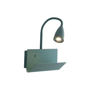 Netlighting Gulp Flexible Arm Reading Usb Wall Lamp Shelf Green GU10