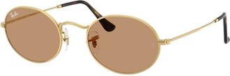 Ray-Ban RB3547 Oval 001/53 Mens Sunglasses Gold Size 51