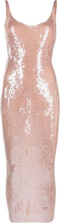 Alexander Wang sequin-embellished midi dress - women - Polyester - L - Neutrals