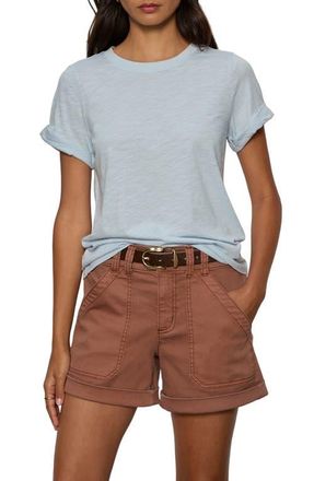 Sanctuary Perfect Roll Sleeve Cotton T-Shirt in Blue Aura at Nordstrom, Size Large