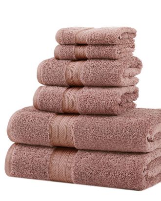 Superior Solid Long-Staple Combed 6Pc Cotton Towel Set