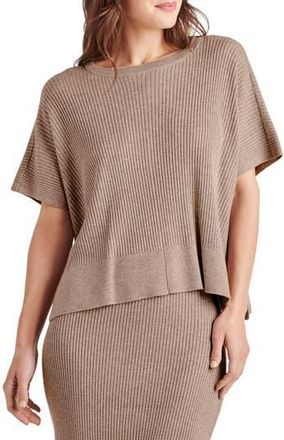 Splendid Georgie Short Sleeve Rib Sweater in Tawny Heather at Nordstrom Rack, Size X-Large