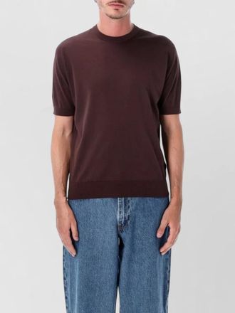 John Smedley ribbed trim cotton short-sleeve t-shirt