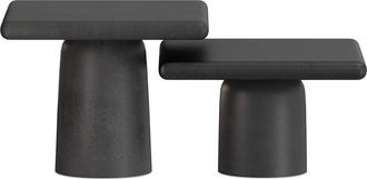 Simpli Home Zachary 21In Square Contemporary Cast Aluminum Coffee Table 2Pc Set