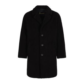 Herno Cappotto Monopetto - Heren - Mantel - Zwart - L - Wol - Jassen