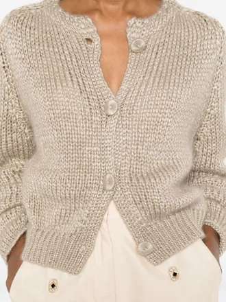 Forte_Forte Chunky Knit Cashmere Blend Cardigan - Beige