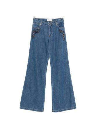 Ermanno Scervino Womens Flared Leg Denim Jeans