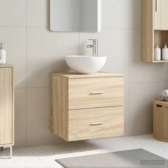 vidaXL Vidaxl Mobiletto Con Lavabo A Parete Rovere Sonoma 49,5 X 35 X 63