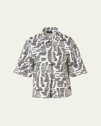 Akris Dance Movements Linen Toile Blouse