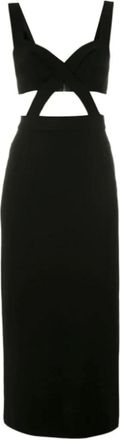 Dolce & Gabbana Sweetheart Cut-Out Midi Jurk - Dames - Maxi kleedjes - Zwart - S - Kleedjes