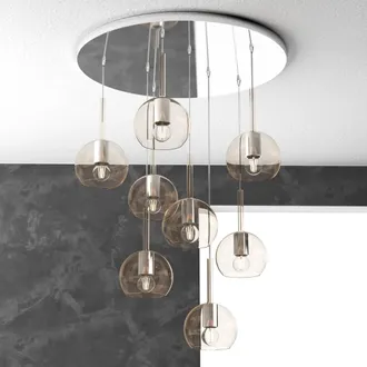 Top-Light Top-light - Plafoniera Moderna Top Light Future 1155cr S8 Tp E27 Led Vetro Pirex Soffiato, Vetro Ambra