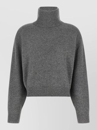 Brunello Cucinelli cashmere english ribbed cropped turtleneck sweater