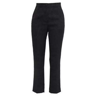 Lafayette 148 New York Straight-Leg Trousers in Black Wool