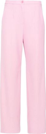 Patrizia Pepe pressed-crease straight trousers - women - Polyester/Elastane - 42 - Pink