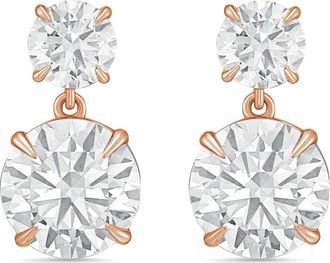 Diana M. Jewels 14KT RG 20.00 Ct TW of Lab grown round diamonds drop earrings