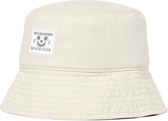 Travis Mathew Beach Club Cotton Denim Bucket Hat in Italian Sand at Nordstrom, Size One Size Oz