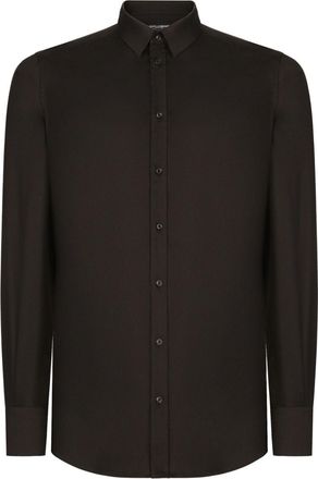 Dolce & Gabbana long-sleeve cotton-blend shirt - men - Elastane/Polyamide/Cotton - 41 - Black