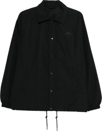 Canada Goose logo-patch jacket - men - Cotton/Polyamide/Polyester - S - Black