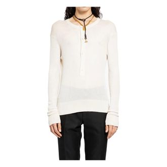 Tom Ford Truien & Vesten, Heren, Wit, M, Henley Knit