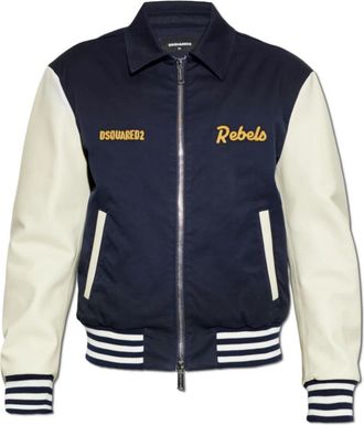 Dsquared2 Bomberjack - Heren - Bomber jackets - Blauw - S - Katoen - Jassen