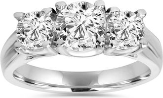 Pompeii3 1 1/4ct Three Stone Diamond Engagement Ring Platinum