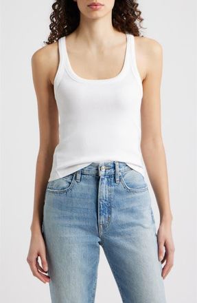 Rag & Bone The Essential Rib Tank in White at Nordstrom, Size X-Small