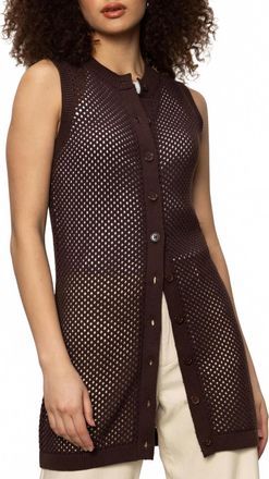 Sanctuary Long Openwork Vest In Mesa
